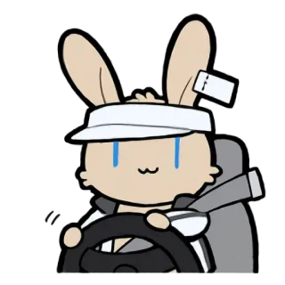 🚗 thỏ, lái xe, hoạt hình, động vật, thỏ telegram sticker