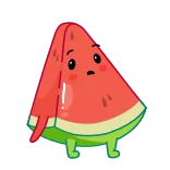 🍉 pastèque, nourriture, mignon, dessin animé, kawaii, fruit whatsapp sticker
