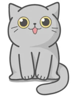 😺 kat, dier, schattig, cartoon, huisdier, kitten telegram sticker