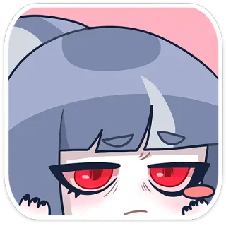 ☹️ cartoon, anime, girl, cute, character, eyes, sticker telegram sticker