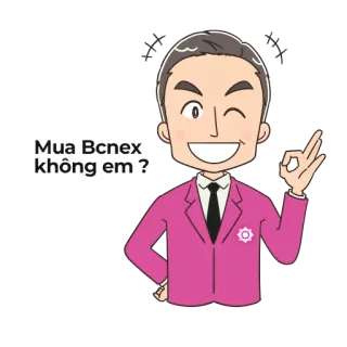 😬 Mua Bcnex không em ? uomo, cartone animato, occhiolino, gesto ok, abito rosa telegram sticker