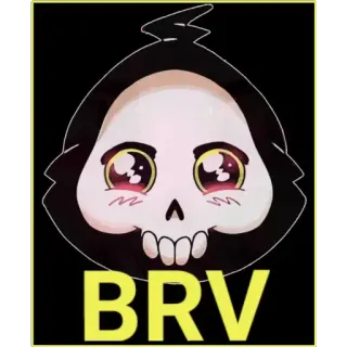 👍 BRV cartoon, grim reaper, skull, anime, black, emoji telegram sticker