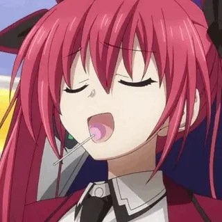 🔥 anime, girl, lollipop, cartoon, cute, red hair telegram sticker