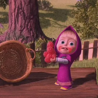🥕 Masha Masha and the Bear Dessin animé, Fille, Baies, Sucré whatsapp sticker