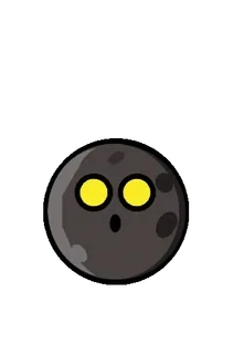💪 luna, dibujos animados, ojos, impactado, expresión, planeta, espacio whatsapp sticker