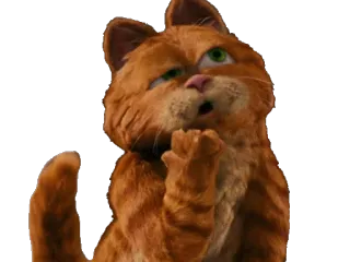 🤔 Garfield cat, cartoon, orange, animal, Garfield telegram sticker