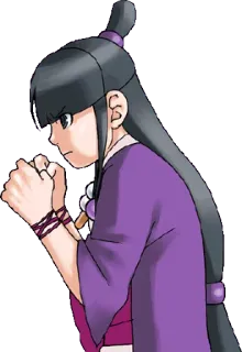 👏 Maya Fey Ace Attorney prawnik, medium, postać z gry, anime, śledztwo telegram sticker