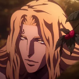 ⛓ Alucard Castlevania Аниме, Вампир, Блондин, Длинные волосы, Готика, Castlevania, Алукард telegram sticker