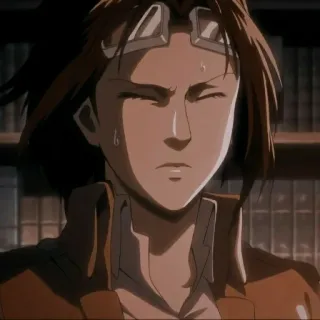 🦦 Hange Zoë Attack on Titan Anime, L'Attaque des Titans, Hange, Hange Zoë, Bataillon d'exploration, Personnage d'anime telegram sticker