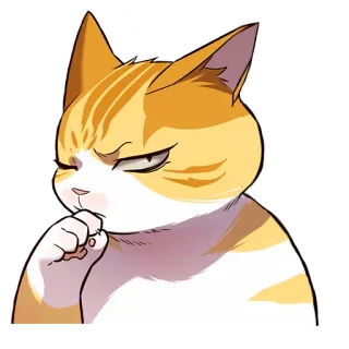 🥸 kucing, berpikir, hewan peliharaan, hewan, imut, kucing oranye telegram sticker