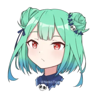 😕 @NekoTsu Anime, Menina, Bonita, Mangá, Avatar, Arte digital telegram sticker