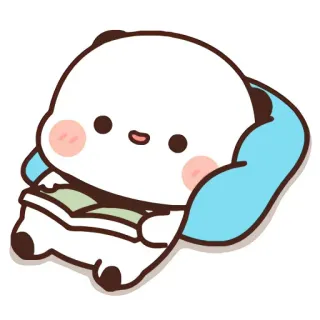 ✨ 팬더, 독서, 책, 귀여운, 만화, 카와이 whatsapp sticker