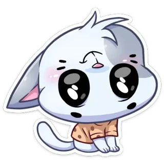 🙃 cat, cute, animal, kawaii, sticker, cartoon telegram sticker