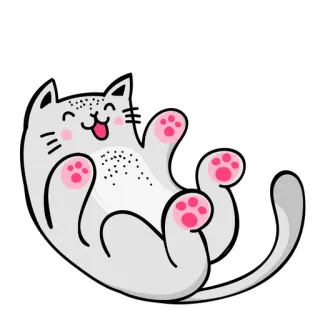 😧 Katze, Cartoon, Tier, glücklich, süß, Aufkleber telegram sticker