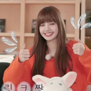 👍 링ㅋ 쨔 thumbs up, positive, smile, woman, korean, cute, approval telegram sticker