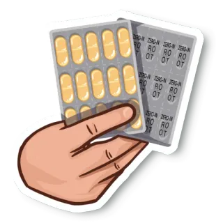 💊 ZERO-N RO OT pills, medicine, pharmaceutical, health, capsules, blister pack telegram sticker