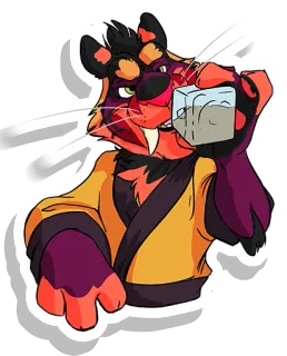 🥃 Furry, Antropomórfico, Personagem, Animal, Laranja, Desenho animado, Desenho telegram sticker