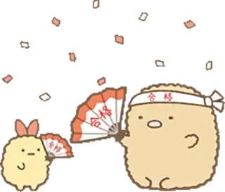 🌓 合格 cute, fan, celebration, characters, japanese whatsapp sticker