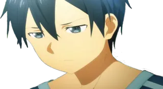 😔 Kirito Sword Art Online anime, kirito, sword art online, cartoon, character telegram sticker
