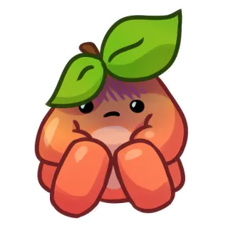 ☹️ cute, peach, kawaii, fruit, sticker, cartoon telegram sticker