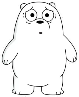 😞 Ice Bear We Bare Bears Urso Polar, We Bare Bears, Desenho animado, Urso, Urso branco, Animado, Fofo telegram sticker