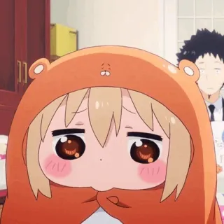 🙁 Umaru Doma Himouto! Umaru-chan Anime, Dessin animé, Umaru, Mignon, Kawaii, Personnage, Orange, Drôle whatsapp sticker