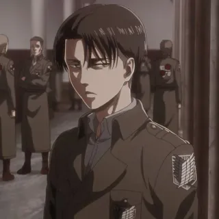 ☕️ Levi Ackerman Attack on Titan Anime, Ataque a los Titanes, Levi Ackerman, Militar, Manga, Soldado whatsapp sticker