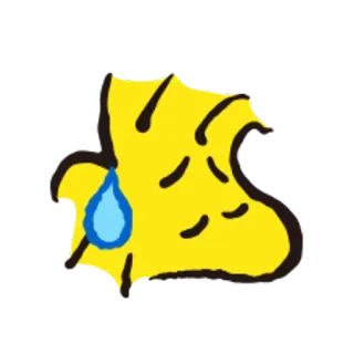 🐧 Woodstock Peanuts ウッドストック, ピーナッツ, スヌーピー, 漫画, 鳥, 悲しい, 涙 telegram sticker