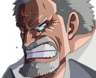 😬 Garp One Piece การ์ป, วันพีซ, อนิเมะ, ร้องไห้, ทุกข์ใจ, โกรธ, คนแก่ telegram sticker