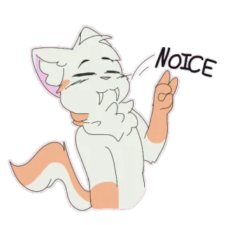 👌 NOICE 고양이, 귀여운, 동물, 웃긴, noice, 밈 whatsapp sticker