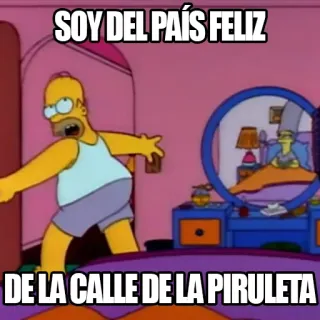 😒 Homer Simpson The Simpsons SOY DEL PAÍS FELIZ
DE LA CALLE DE LA PIRULETA homer simpson, i simpson, cartone animato, meme, spagnolo telegram sticker