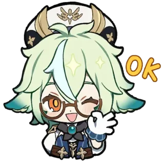 ☺️ ok Anime, Aufkleber, Charakter, Ok-Geste telegram sticker