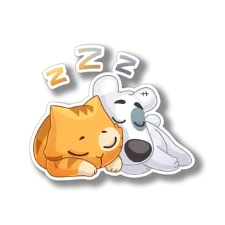 😴 zzz gato, perro, dormilón, animal, zzz telegram sticker
