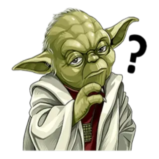 ❓ Yoda Star Wars 尤达, 星球大战, 绝地武士, 卡通, 绿色, 睿智, 角色 telegram sticker
