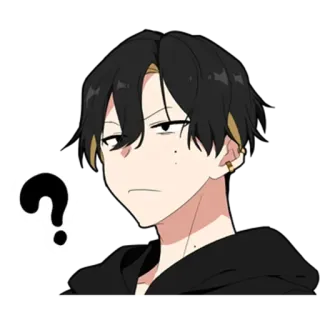 ❔ Anime, Pregunta, Dibujos animados, Confundido, Duda, Pensando telegram sticker