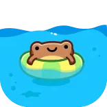 👌 rana, piscina, estate, nuoto, salvagente, relax whatsapp sticker