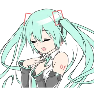 😙 Hatsune Miku Anime, Vocaloid, Hatsune Miku, Süß, Kawaii telegram sticker