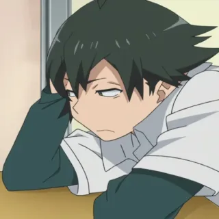 🥀 anime, menino, cansado, entediado, preguiçoso telegram sticker