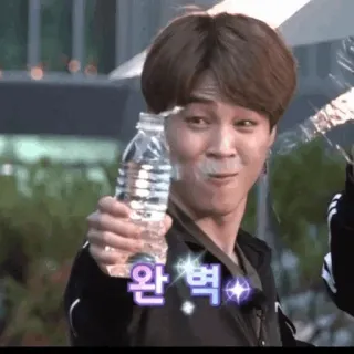 🍾 완벽 k-pop, idol, water bottle, sparkles, man, celebrity telegram sticker