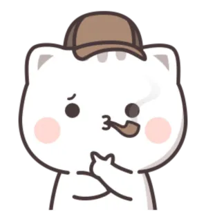 🧐 kot, detektyw, słodki, fajka, myślący, kreskówka telegram sticker