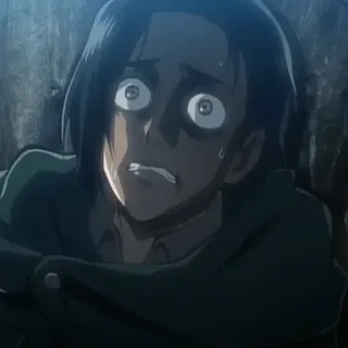 🌟 Eren Yeager Attack on Titan anime, assustado, medo, Ataque dos Titãs, Eren Yeager, mangá telegram sticker