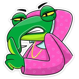 🤫 rã, desenho animado, personagem, engraçado, gesto obsceno telegram sticker