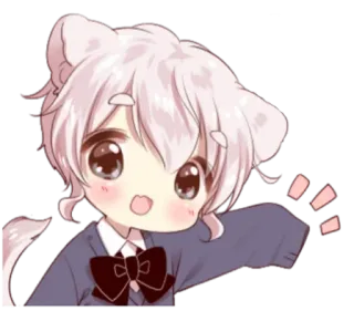 🍼 Anime, Niedlich, Kawaii, Chibi, Katze, Tier, Cartoon, Charakter whatsapp sticker
