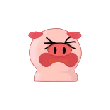 😣 Porco, Animal, Desenho animado, Rosa, Bravo, Fofo telegram sticker