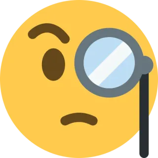 🧐 emoji, monocle, thinking, pondering, question, magnifying glass telegram sticker