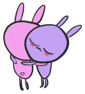 🤗 fofo, coelho, amor, abraço, amizade, kawaii telegram sticker
