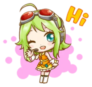 👋 Hi anime, dibujos animados, chica, hola, hola whatsapp sticker