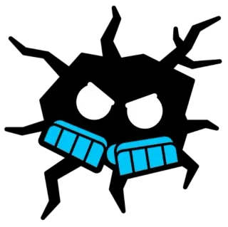 😶 zły, walka, cios, boks, kreskówka, sylwetka whatsapp sticker
