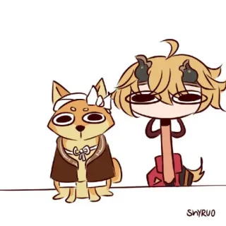 🐾 SHYRUO anime, cachorro, desenho animado, personagem, adesivo telegram sticker