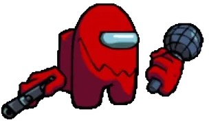🎤 among us, red, microphone, flashlight, friday night funkin telegram sticker